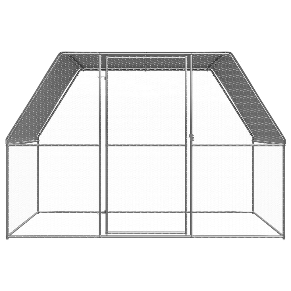 Vidaxl Chicken Cage 3x2x2 M verzinkte Stahl Silber und grau