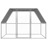 Vidaxl poulet cage 3x2x2 m en acier galvanisé argent coloré et gris