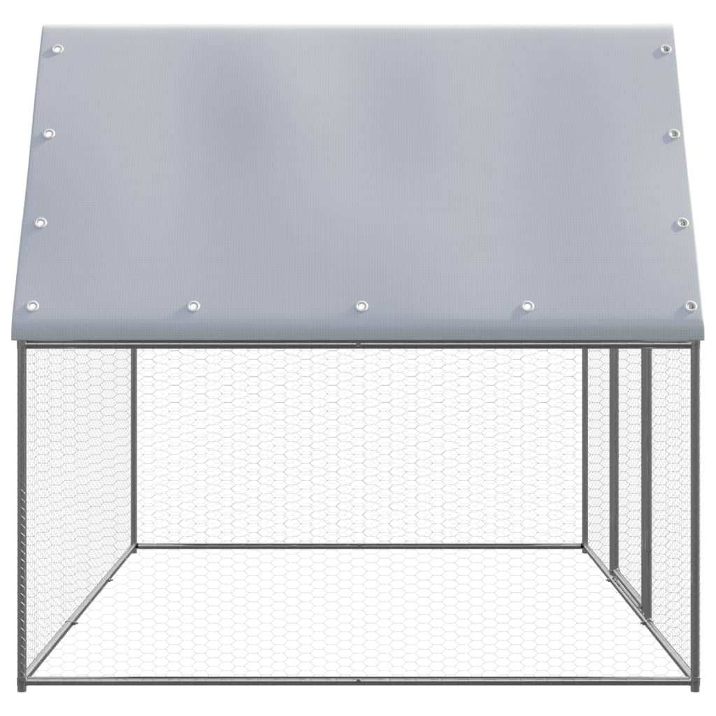 Vidaxl poulet cage 3x2x2 m en acier galvanisé argent coloré et gris