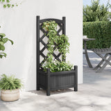 Vidaxl Planter s latwerk solidní Vurenhout Black