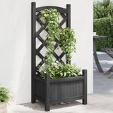 Vidaxl Planter s latwerk solidní Vurenhout Black