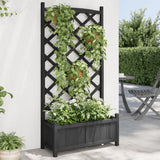 Vidaxl Planter s latwerk solidní Vurenhout Black