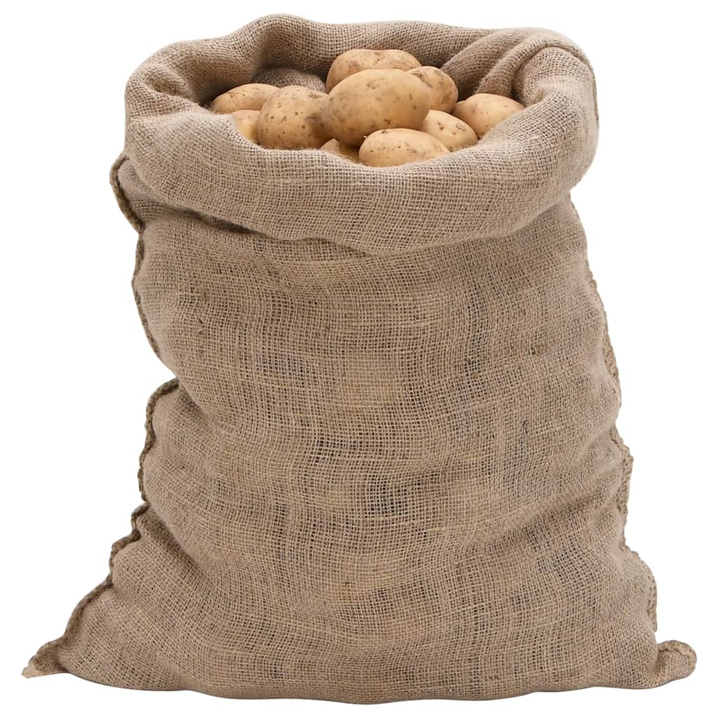 Sacchetti di jute vidaxl 5 pezzi 220 g m² 60x105 cm 100% iuta