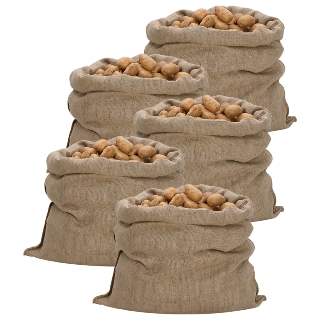 Vidaxl jute väskor 5 stycken 340 g m² 100x110 cm 100% jute