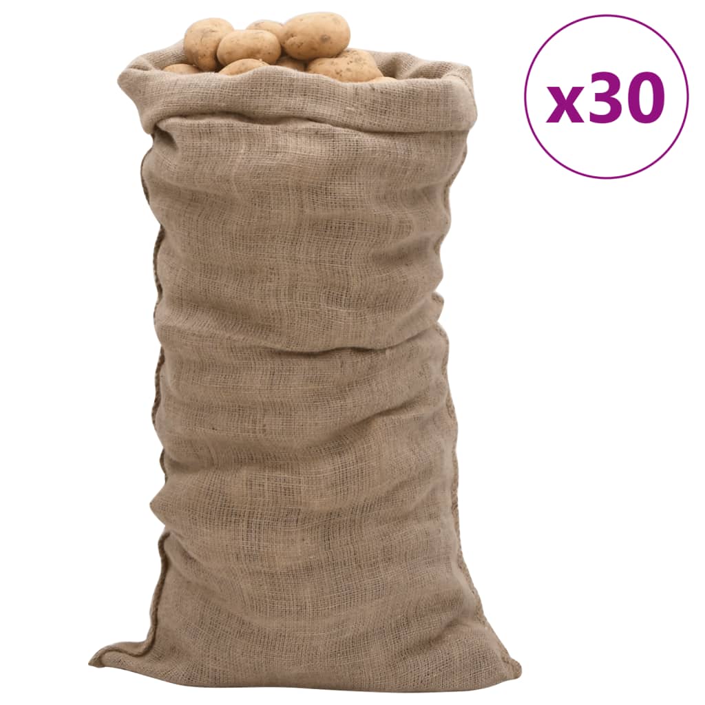 Vidaxl Jute Bags 30 kusů 220 g m² 65x135 cm 100% juta