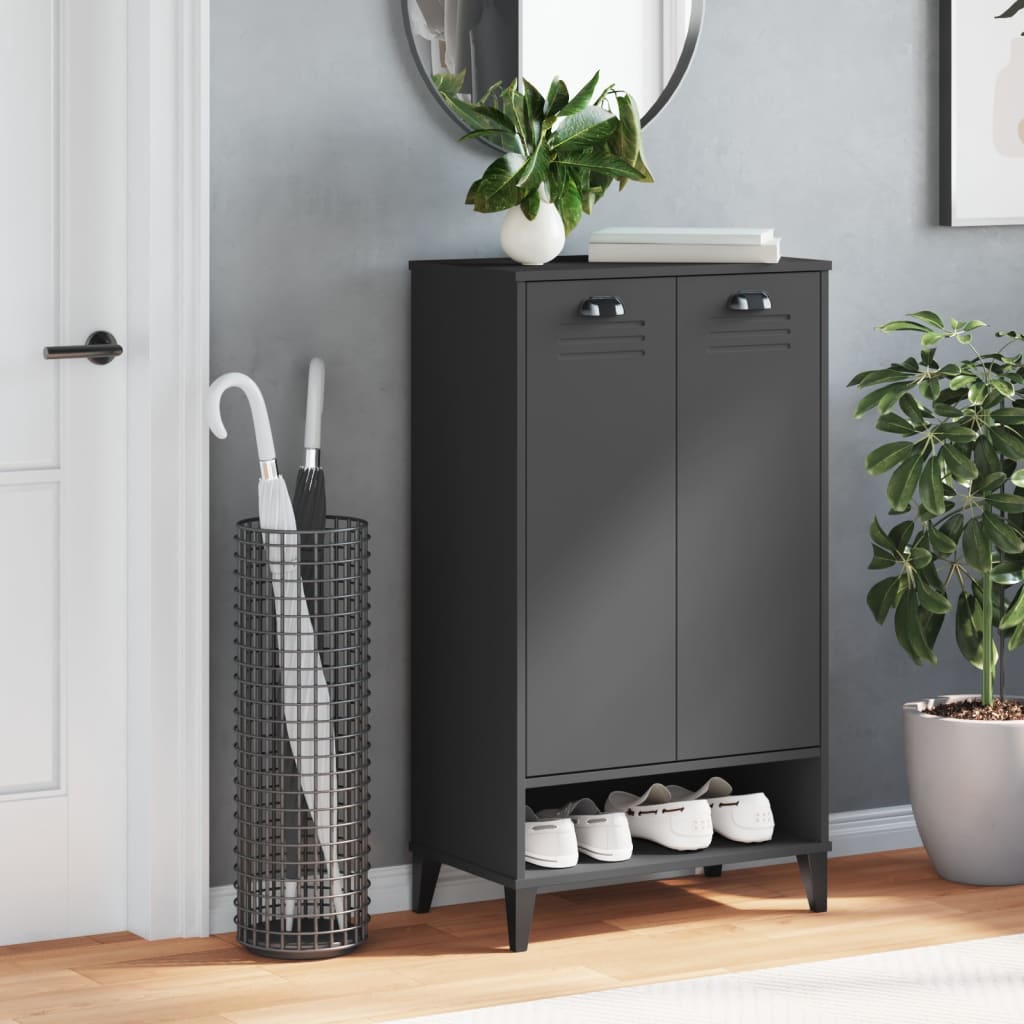 VidaXL Shoe cabinet Viken Edited Wood Anthracite Gray