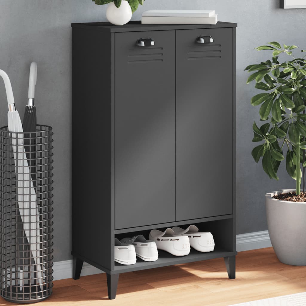 Armoire à chaussures vidaxl viken en bois édité gris anthracite