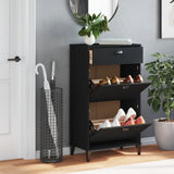 Vidaxl Shoe Cabinet Viken Properted Wood Black