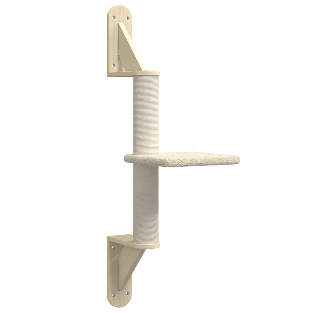 Vidaxl Cat Furniture Wall -Monteret med ridser efter 85,5 cm creme -farvet