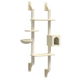 Vidaxl Cat Furniture Wall -Monteret med ridser efter 180 cm creme -farvet