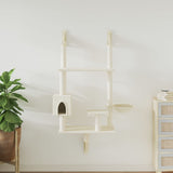 Vidaxl Cat Furniture Wall monteret med ridser efter 153 cm creme -farvet