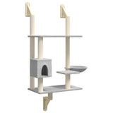 Vidaxl cat furniture wall mounted with scratching post 153 cm light gray