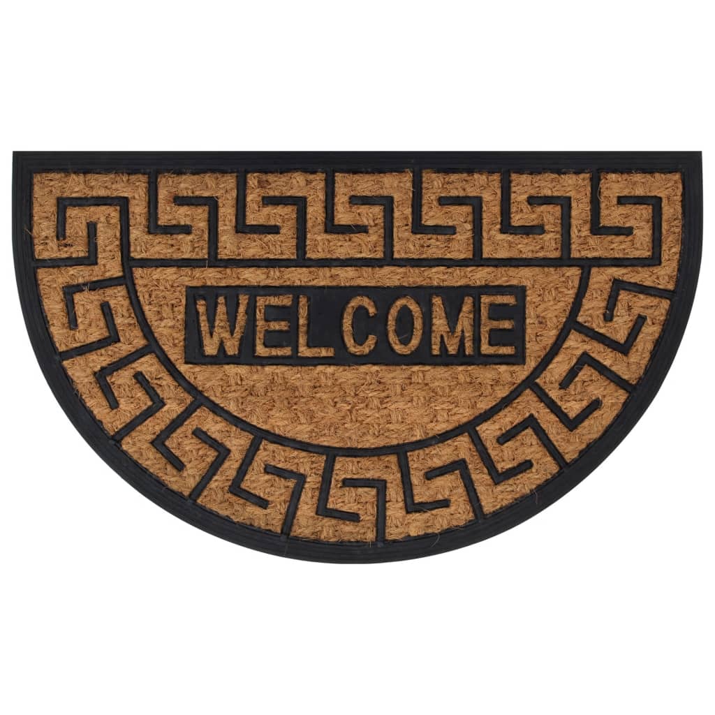 Vidaxl Doormat Half -round 45x75 cm rubber and coconut fiber