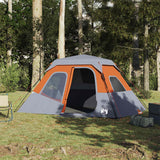 Vidaxl Tent 6 Person Imperproof Fast Release Grey and Orange