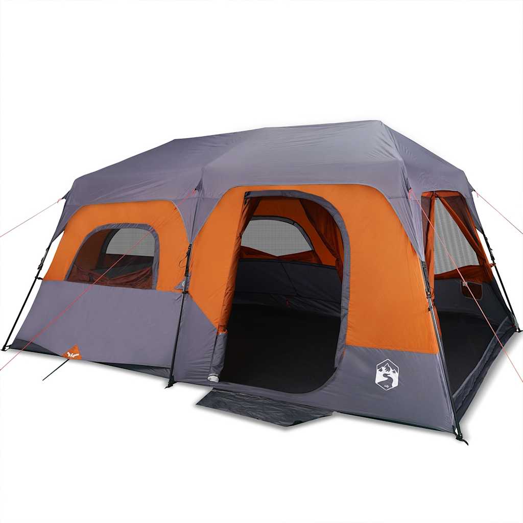 Vidaxl Tent de 9 personas impermeable de liberación rápida y naranja