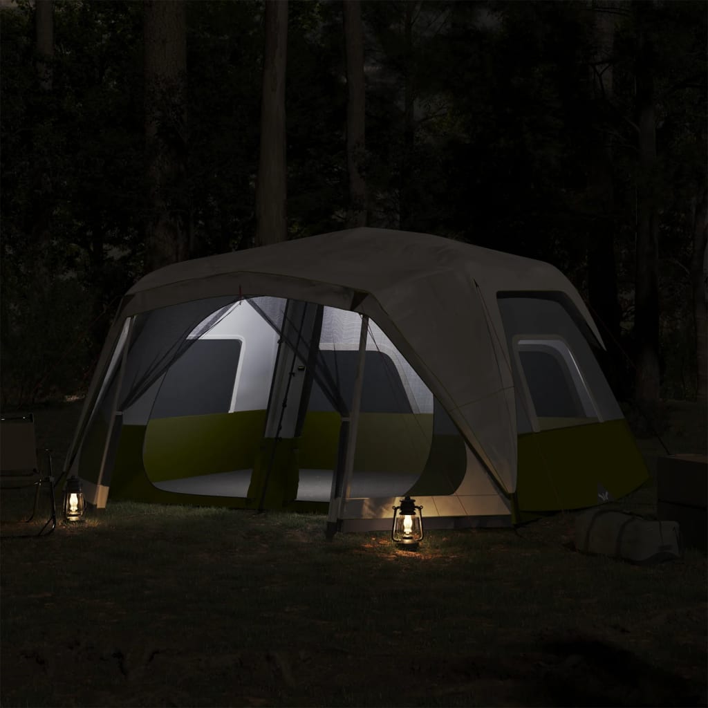 VidaXL tent with LED 10-person quick release light green