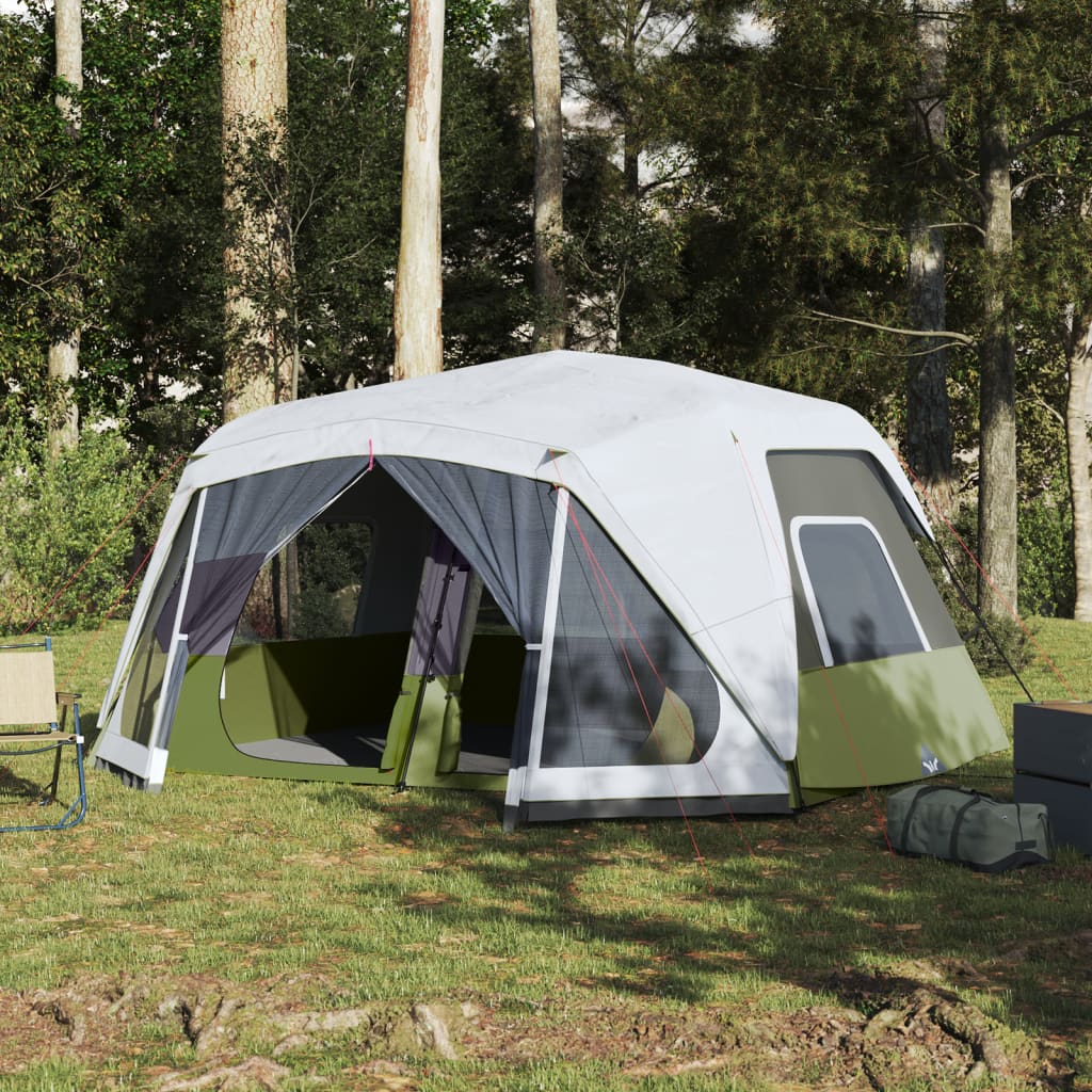 VidaXL tent with LED 10-person quick release light green