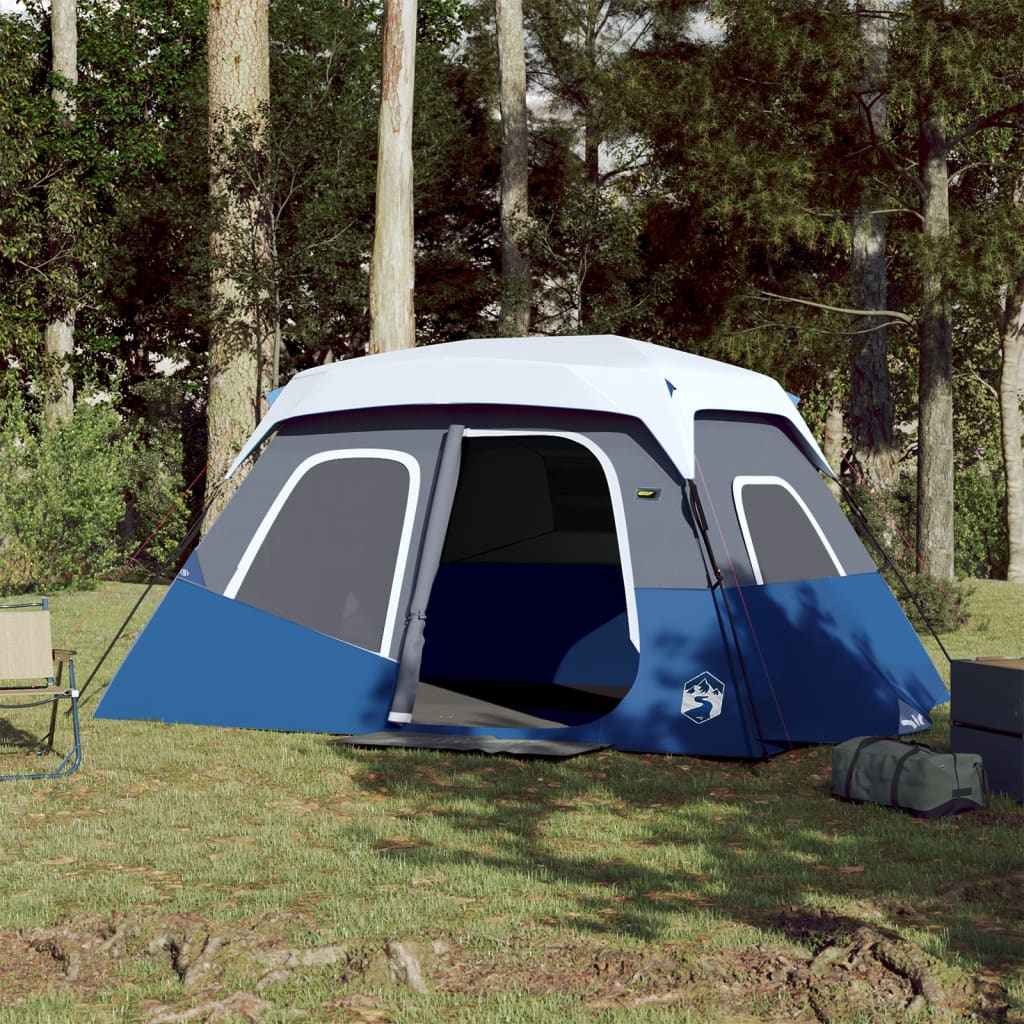 VidaXL tent with LED 6-person quick release light blue