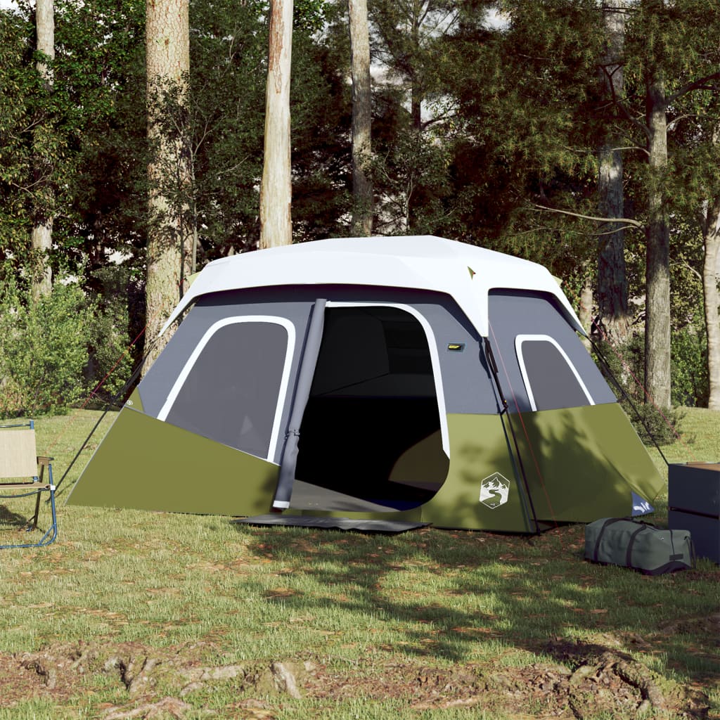 VidaXL tent with LED 6-person quick release light green