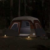 VidaXL tent with LED 6-person quick release light gray and orange