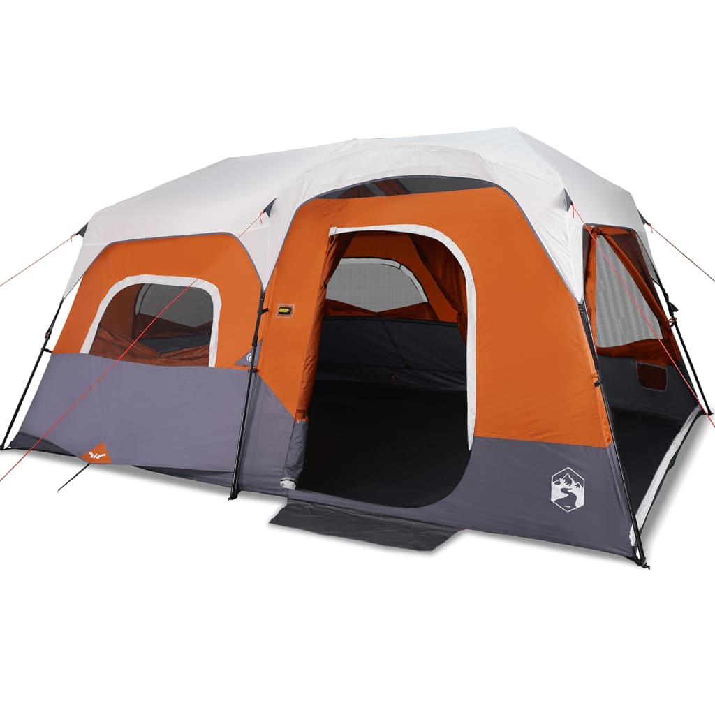 Vidaxl Tent à 9 personnes étanche avec gris clair à LED et orange