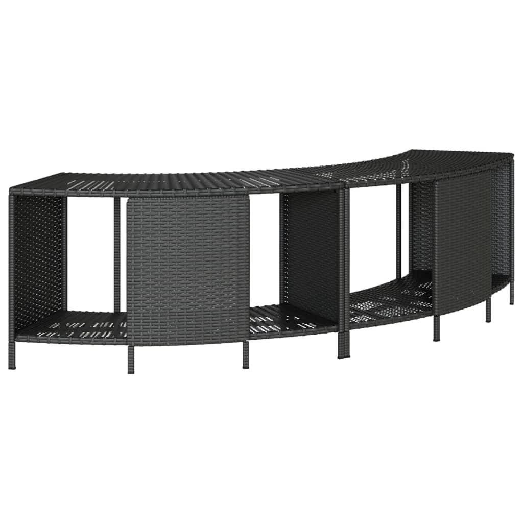 Skupiny pro skladování Vidaxl pro horkou vanu 2 St. Poly Rattan Black