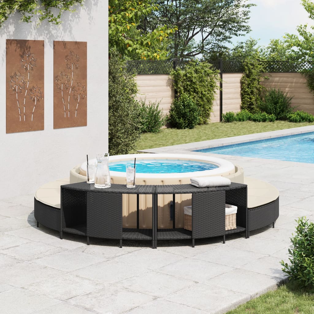 Vidaxl Storage scenes for hot tub 2 st poly rattan black