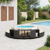 Vidaxl opbevaringsscener til hot tub 2 St Poly Rattan Black