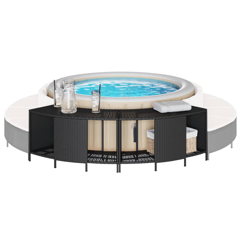 Vidaxl opbevaringsscener til hot tub 2 St Poly Rattan Black