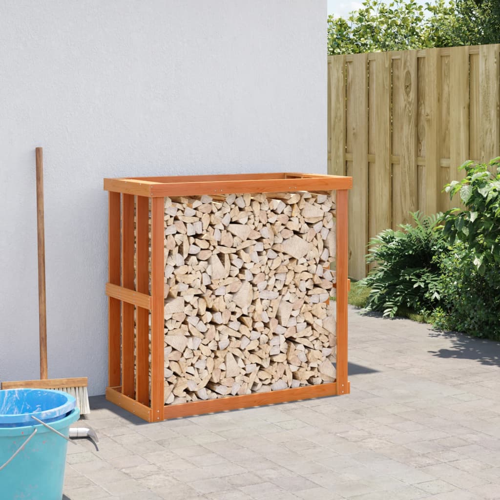 Porte-bloc de bois vidaxl 108x52x106 cm en pin massif brun