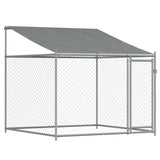 Vidaxl Loft con techo y puerta 2x2x2 M Galvanized Steel Grey