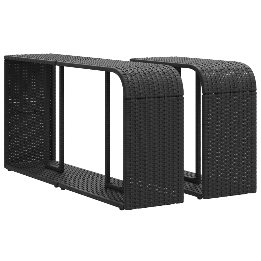 Vidaxl Storage score 2 St Poly Rattan Black