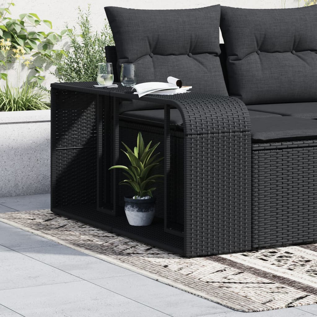 Vidaxl -Speicherwerte 2 St Poly Rattan Schwarz