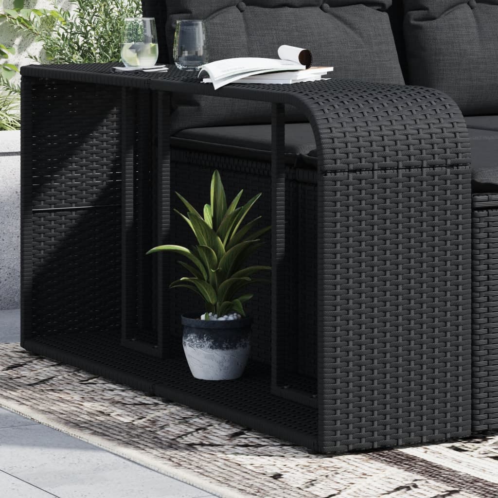 Punteggi di archiviazione Vidaxl 2 St Poly Rattan Black