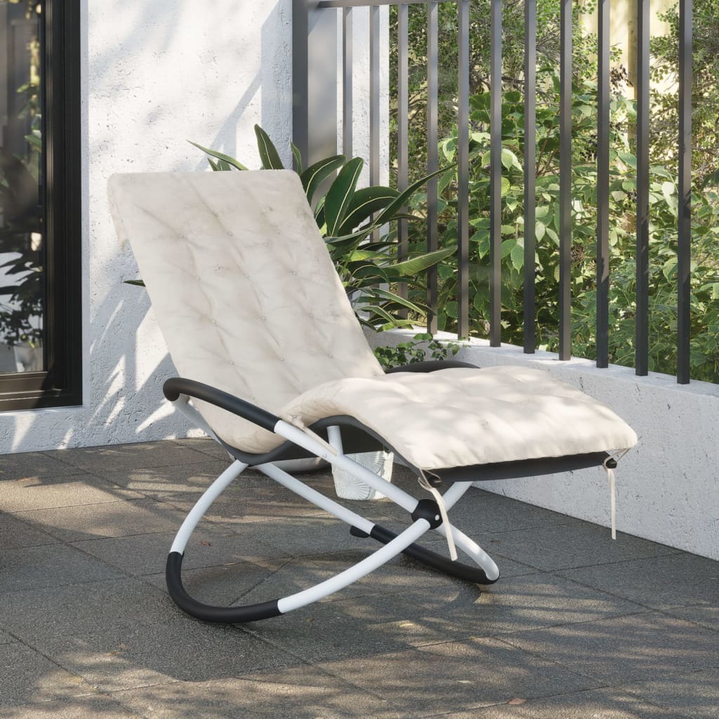 Vidaxl Lounger Blaphion 160x50x10 cm Umetna crème -barva