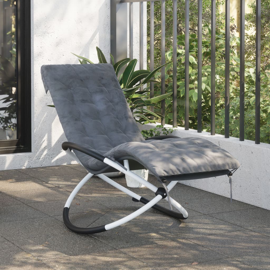 Vidaxl Lounger polštář 160x50x10 cm kunstsuède šedá