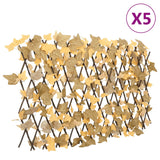 Vidaxl Plant artificiel Maple Leaf Latwerk 5st extensible 180x60 cm orange