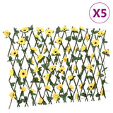 Vidaxl Planta Artificial Ivy en Latwerk 5 ST Excupcident 180x60 cm amarillo