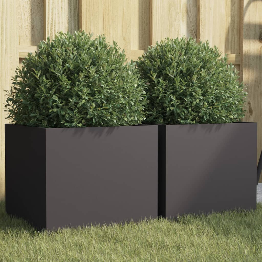 Plantadores Vidaxl 2 ST 32X30X29 CM de acero negro