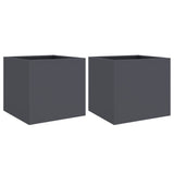 Vidaxl Planters 2 a 32x30X29 cm Steel anstracit -koréiert