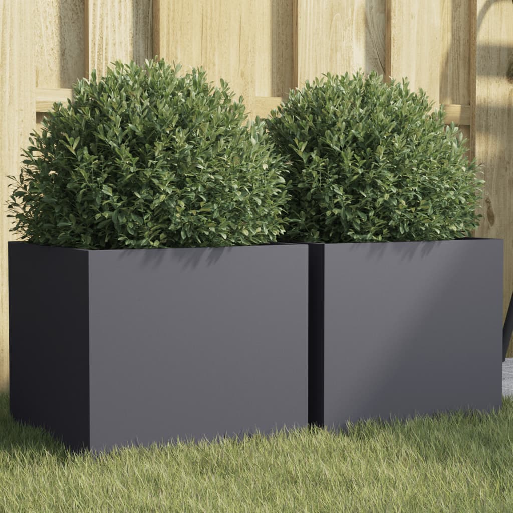 Vidaxl Planters 2 St 32x30X29 cm ocelový antracity -