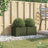 Vidaxl Planters 2 32x30X29 cm Stat Oliven gréng