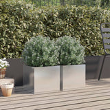 Plantadores Vidaxl 2 ST 32X30X29 CM CM Silver de color plateado