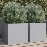 Jardinières Vidaxl 2 ST 32x30x29 cm Couleur en argent en acier galvanisé