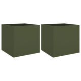 Vidaxl Planters 2 ST 42x40x39 cm stalowa zielona