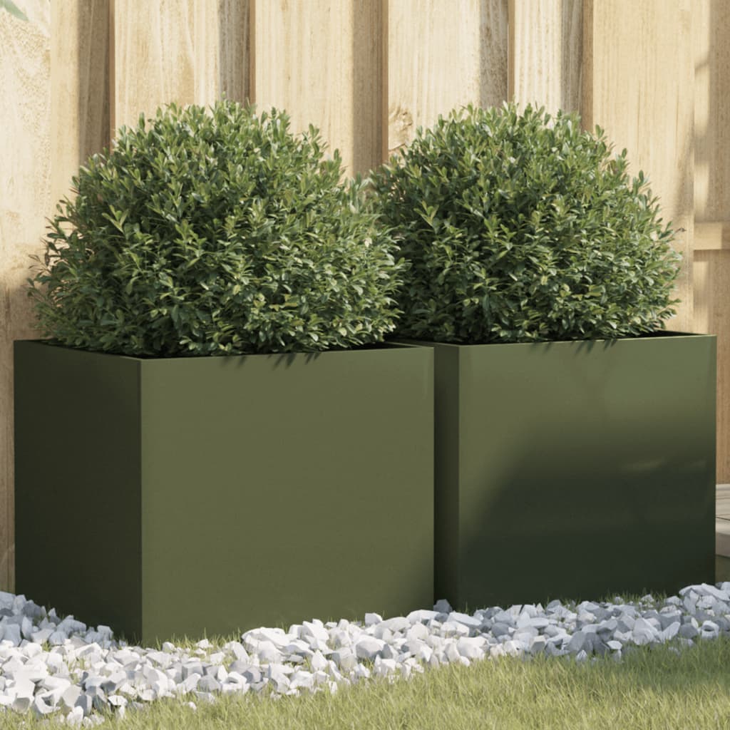 Vidaxl Fioters 2 ST 42x40x39 cm in acciaio verde oliva