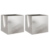 Vidaxl Planters 2 st 42x40x39 cm Stainless steel silver colored