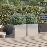 Vidaxl Planters 2 St 42x40x39 cm nerjaveče jekleno srebrno obarvano