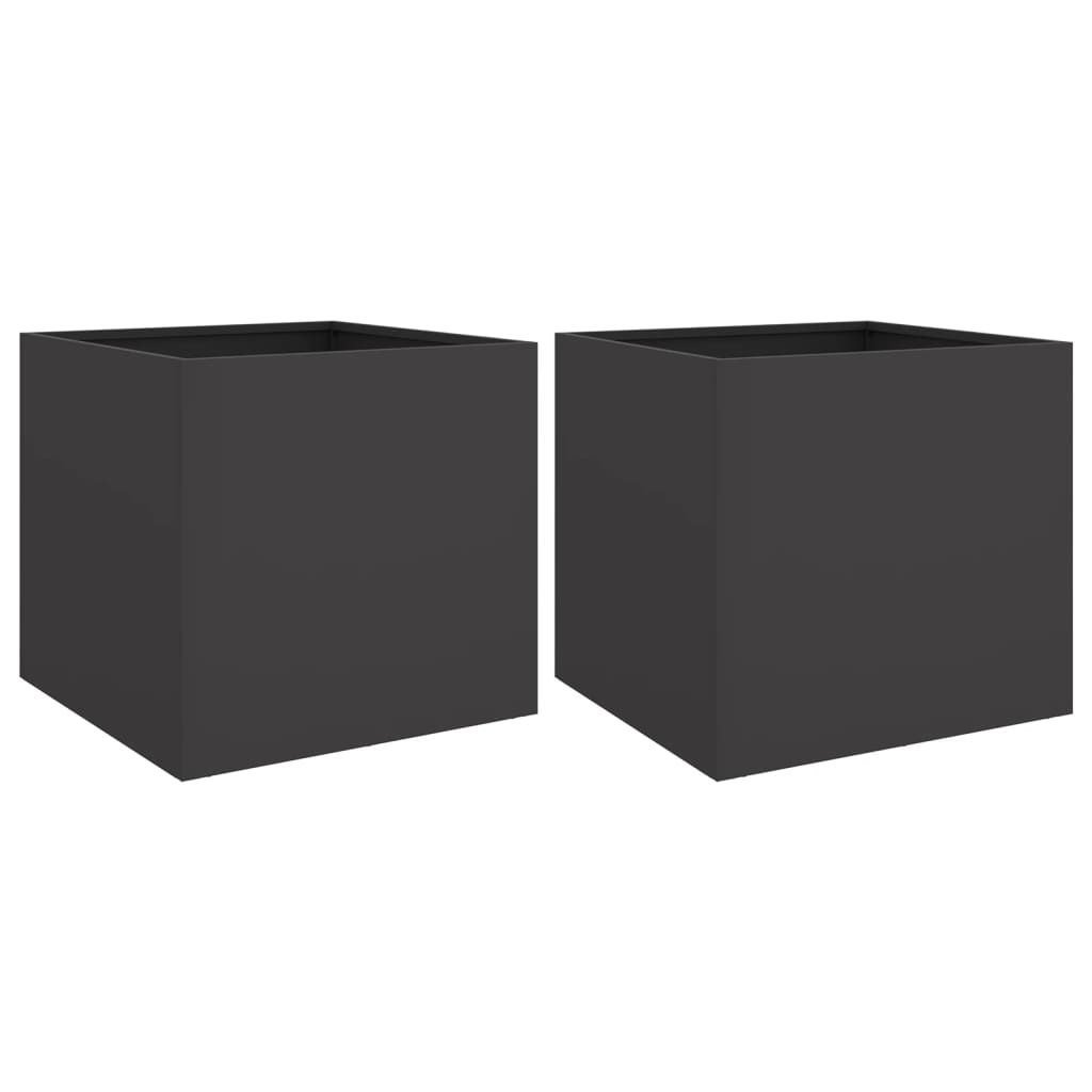 Vidaxl Planters 2 St 49x47x46 cm en acier noir