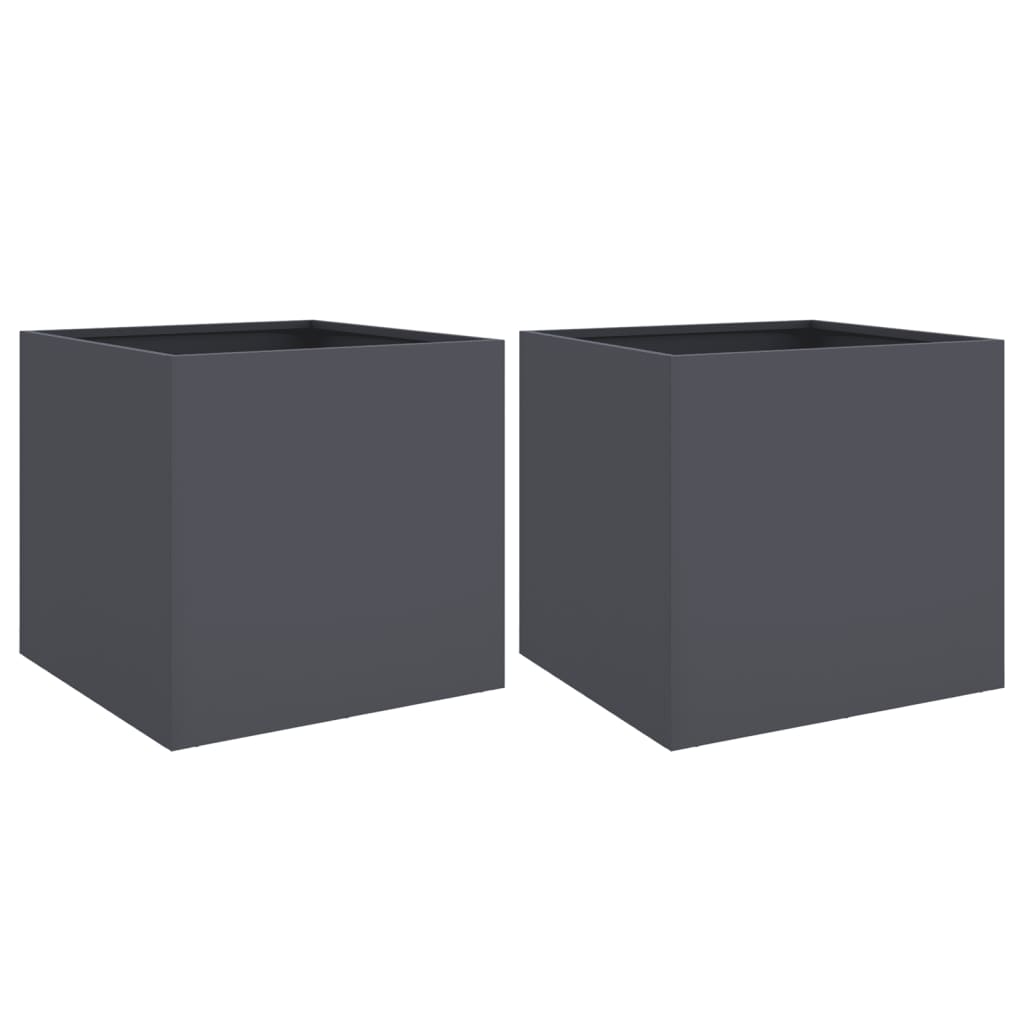 Vidaxl Planters 2 St 49x47x46 cm ocelový antracity -